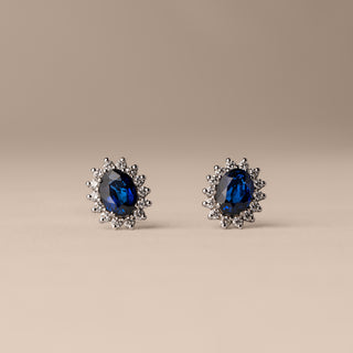 Orecchini Oro Bianco Diamanti e Zaffiri Cierre Gioielli