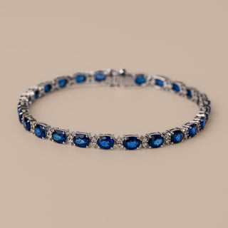 Bracciale Tennis Oro Bianco Zaffiri e Diamanti Fulgione 1959