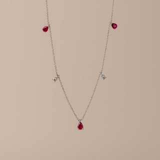 Collana Con Rubini e Diamanti Pendenti Mirco Visconti
