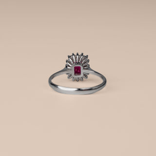 Anello Oro Bianco Rubino e Diamanti Fulgione 1959