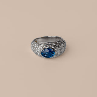 Anello Fantasia Diamanti e Zaffiro Recarlo