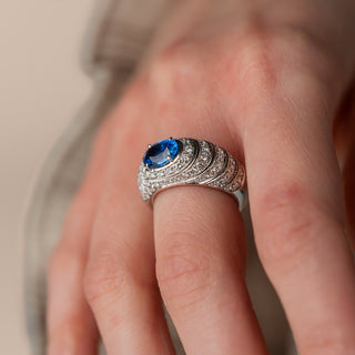 Anello Fantasia Diamanti e Zaffiro Recarlo